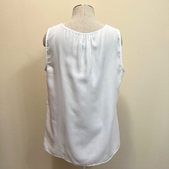 GAP White Crochet Sleeveless Keyhole Tunic Tank Top Size Large - Picture 5 of 9